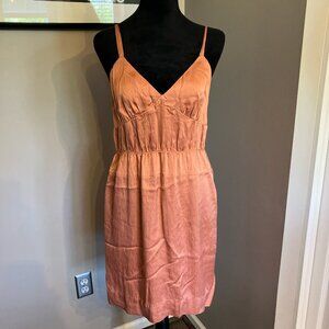J. Crew knee length silk sweetheart neckline‎ spaghetti strap dress peach size 4